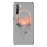 Le Balvo Oppo Reno 3 Uyumlu Günbatımı Mermer Desenli Baskılı Silikon Kılıf