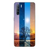 Le Balvo Oppo Reno 3 Uyumlu Gündoğumu Mevsimi Baskılı Silikon Kılıf