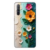 Le Balvo Oppo Reno 3 Uyumlu Güzel Modern Çiçekler Baskılı Silikon Kılıf