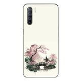 Le Balvo Oppo Reno 3 Uyumlu Japon Bahçesi Baskılı Silikon Kılıf