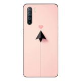 Le Balvo Oppo Reno 3 Uyumlu Kalp Siyah Uçak Baskılı Silikon Kılıf
