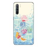 Le Balvo Oppo Reno 3 Uyumlu Kare Buzlar Baskılı Silikon Kılıf