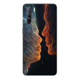 Le Balvo Oppo Reno 3 Uyumlu Kavuşan Çizgiler Baskılı Silikon Kılıf