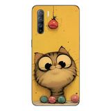 Le Balvo Oppo Reno 3 Uyumlu Kedi Çizgisi Baskılı Silikon Kılıf