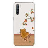 Le Balvo Oppo Reno 3 Uyumlu Kedi Tırmanıyor Baskılı Silikon Kılıf