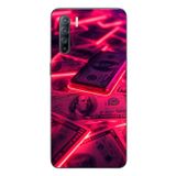 Le Balvo Oppo Reno 3 Uyumlu Kızıl Dolarlar Baskılı Silikon Kılıf