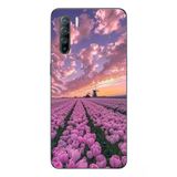 Le Balvo Oppo Reno 3 Uyumlu Lale Bahçesi Baskılı Silikon Kılıf