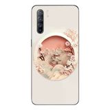 Le Balvo Oppo Reno 3 Uyumlu Manzar Retro Yuvarlak Baskılı Silikon Kılıf