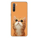 Le Balvo Oppo Reno 3 Uyumlu Masum Kedi Baskılı Silikon Kılıf