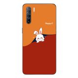 Le Balvo Oppo Reno 3 Uyumlu Mutlu Tavşan Baskılı Silikon Kılıf