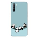 Le Balvo Oppo Reno 3 Uyumlu Panda Ailesi Baskılı Silikon Kılıf