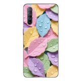 Le Balvo Oppo Reno 3 Uyumlu Pastel Damlalıklı Yapraklar Baskılı Silikon Kılıf