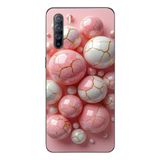 Le Balvo Oppo Reno 3 Uyumlu Pembe Beyaz Kırık Toplar Baskılı Silikon Kılıf