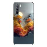 Le Balvo Oppo Reno 3 Uyumlu Renk Dalgalı Manzara Baskılı Silikon Kılıf