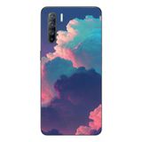Le Balvo Oppo Reno 3 Uyumlu Renkli Doğal Bulutlar Baskılı Silikon Kılıf