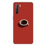 Le Balvo Oppo Reno 3 Uyumlu Sade Kahve Kupası Baskılı Silikon Kılıf