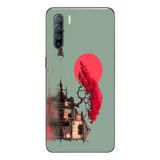 Le Balvo Oppo Reno 3 Uyumlu Sahil Evi Baskılı Silikon Kılıf