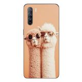 Le Balvo Oppo Reno 3 Uyumlu Sevgili Lamalar Baskılı Silikon Kılıf