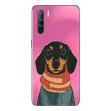 Le Balvo Oppo Reno 3 Uyumlu Sevimli Siyah Köpek Baskılı Silikon Kılıf