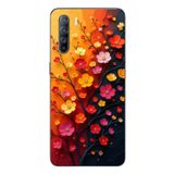 Le Balvo Oppo Reno 3 Uyumlu Sonbahar Çiçekleri Baskılı Silikon Kılıf