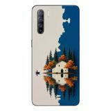 Le Balvo Oppo Reno 3 Uyumlu Sonbahar Evi Baskılı Silikon Kılıf