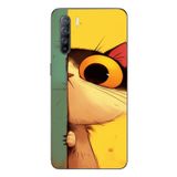 Le Balvo Oppo Reno 3 Uyumlu Tek Gözlü Kedi Baskılı Silikon Kılıf