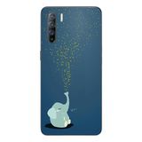 Le Balvo Oppo Reno 3 Uyumlu Uyuyan Fil Baskılı Silikon Kılıf