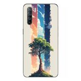 Le Balvo Oppo Reno 3 Uyumlu Yalnız Ağaç Dört Mevsim Baskılı Silikon Kılıf