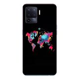 Le Balvo Oppo Reno 5 Lite Uyumlu Dünya Renkli Haritası Baskılı Silikon Kılıf
