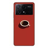 Le Balvo Poco X6 Pro Uyumlu Sade Kahve Kupası Baskılı Silikon Kılıf