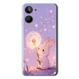 Le Balvo Realme 10 4G Uyumlu Büyülü Tavşan Baskılı Silikon Kılıf