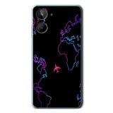 Le Balvo Realme 10 4G Uyumlu Dünya Uçuşu Baskılı Silikon Kılıf