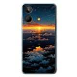 Le Balvo Realme 10 4G Uyumlu Gün Batımı ve Ay Baskılı Silikon Kılıf