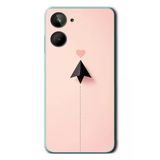 Le Balvo Realme 10 4G Uyumlu Kalp Siyah Uçak Baskılı Silikon Kılıf