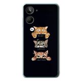 Le Balvo Realme 10 4G Uyumlu Kedi Halleri Baskılı Silikon Kılıf