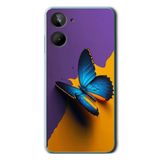 Le Balvo Realme 10 4G Uyumlu Mavi Kelebek Baskılı Silikon Kılıf
