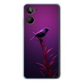 Le Balvo Realme 10 4G Uyumlu Mor Kuş Dalda Baskılı Silikon Kılıf