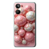 Le Balvo Realme 10 4G Uyumlu Pembe Beyaz Kırık Toplar Baskılı Silikon Kılıf