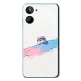 Le Balvo Realme 10 4G Uyumlu Pembe Mavi Kedi Baskılı Silikon Kılıf