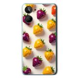Le Balvo Realme 10 4G Uyumlu Sarı Kırmızı Çilekler Baskılı Silikon Kılıf