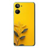 Le Balvo Realme 10 4G Uyumlu Sarı Siyah Çiçekler Baskılı Silikon Kılıf