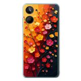 Le Balvo Realme 10 4G Uyumlu Sonbahar Çiçekleri Baskılı Silikon Kılıf