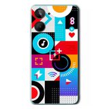 Le Balvo Realme 10 4G Uyumlu Teknoloji Çizgileri Baskılı Silikon Kılıf