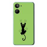 Le Balvo Realme 10 4G Uyumlu Tutunan Kedi Baskılı Silikon Kılıf