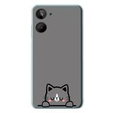 Le Balvo Realme 10 4G Uyumlu Uyuyan Kedi Baskılı Silikon Kılıf