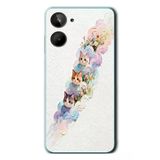 Le Balvo Realme 10 4G Uyumlu Yağlı Boya Kediler Baskılı Silikon Kılıf