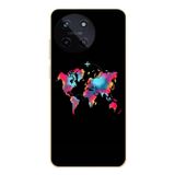 Le Balvo Realme 11 4G Uyumlu Dünya Renkli Haritası Baskılı Silikon Kılıf