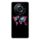 Le Balvo Realme 11 Pro Uyumlu Dünya Renkli Haritası Baskılı Silikon Kılıf