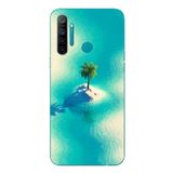 Le Balvo Realme 5i Uyumlu Adada Palmiye Baskılı Silikon Kılıf