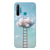 Le Balvo Realme 5i Uyumlu Buluta Çıkan Merdiven Baskılı Silikon Kılıf